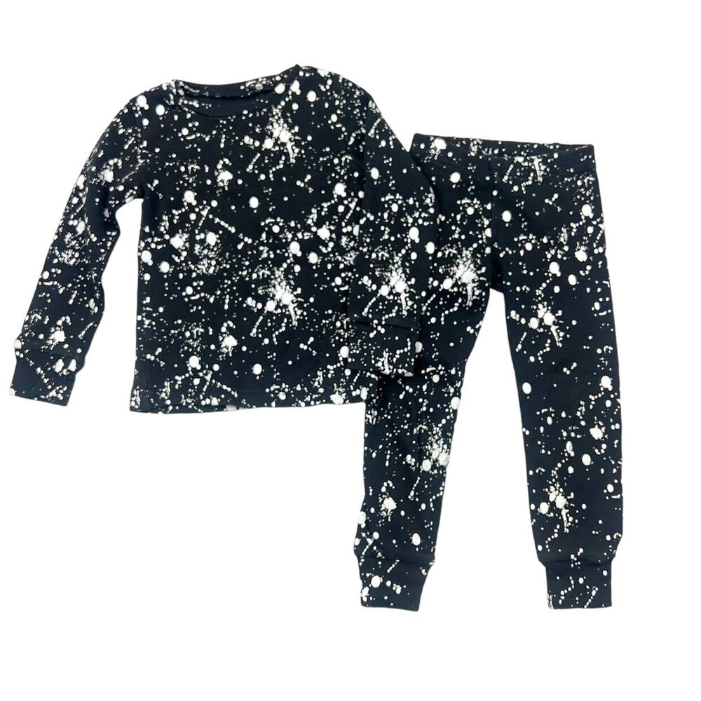 L'ovedbaby Organic Black Splatter Pajama Set